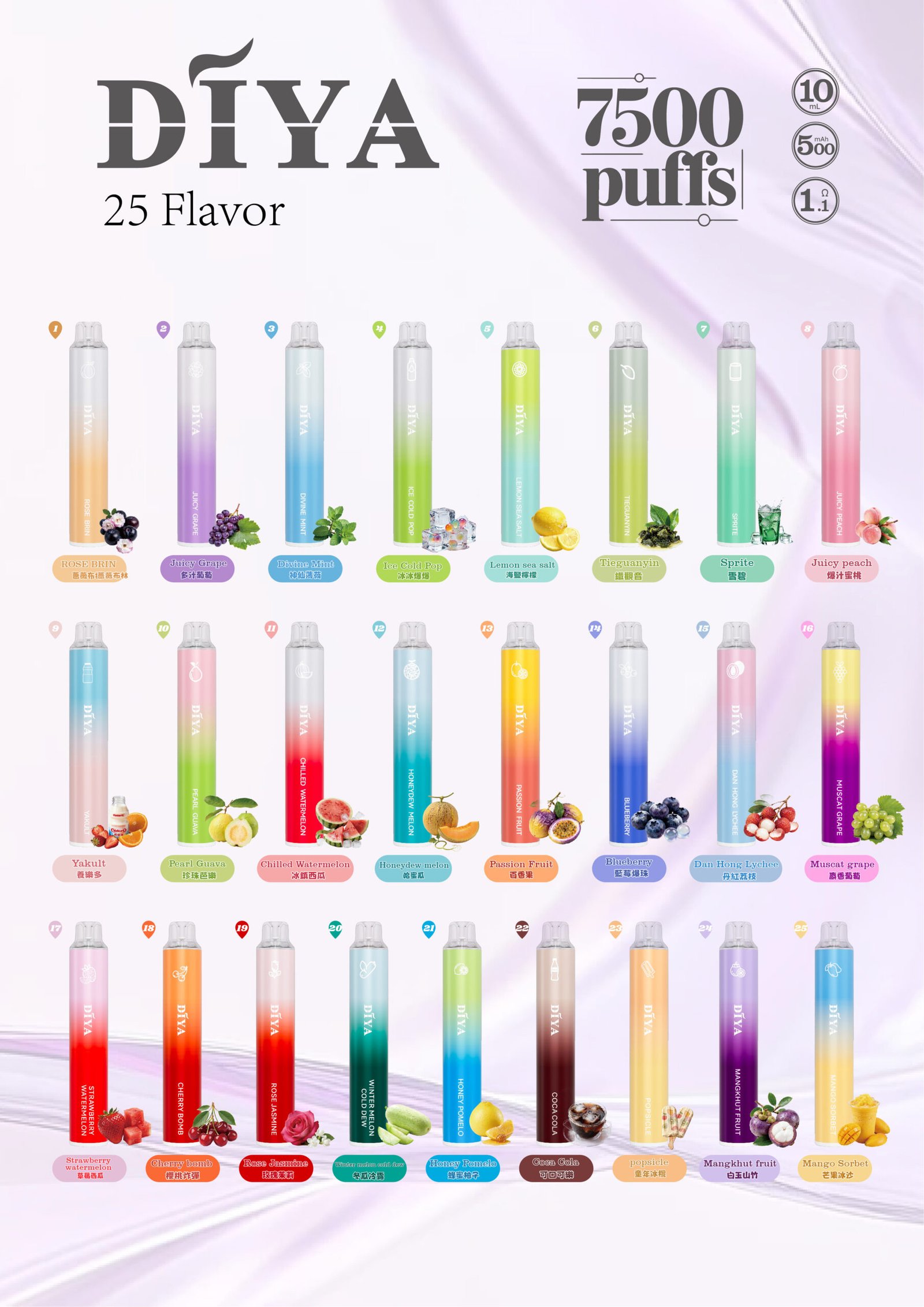 DIYA 叮啞 7500 拋棄式 10ml 巨量裝純粹還原 超極致水果冰 夠涼才好抽 Type-C 高效補給續航 台灣現貨秒發:圖片 4