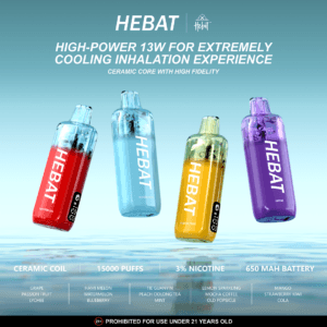 Hebat 喜貝 15000 口 純粹味蕾澎湃盛宴 650mAh 高效穩壓續航方案 3% 尼古丁鹽黃金配比 智慧電力監測系統 台灣現貨