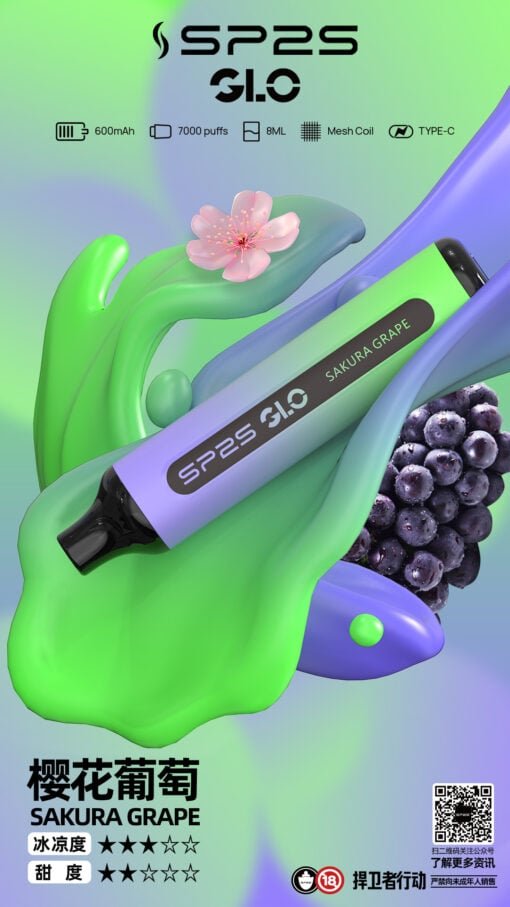 SP2S GLO 7000 系列 8ml 數位巨量裝續航抽超久 充電超快不必等 30mg 丁鹽順滑擊喉 Mesh 工藝極速傳導 台灣現貨:圖片 11