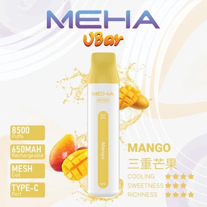MEHA VBar魅嗨小白條 8500口 650mAh 穩定電力支持 Mesh 科技還原冰爽果香層次 3% 丁鹽配方 台灣現貨:圖片 8