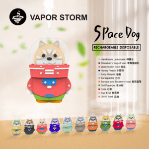 VAPOR STORM 太空狗 8000 超萌造型12ml 抽超久  12ml 恆壓穩定供油 搭載高效快充架構 Type-C 高效補給續航 台灣現貨